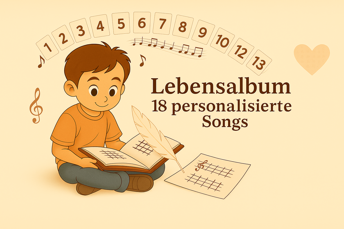 Einzigartiges Geschenk – 18 personalisierte Lieder im Album